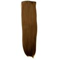 BiYa Hair Elements Thermatt Haarverlängerung mit Haarklemme zum sofortigen Anstecken, glatt, Medium Brown Nr. 6, 140 g, 55 cm