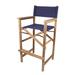 SeaTeak Captain's 30.5" Patio Bar Stool Wood in Blue | 45.75 H x 23.75 W x 21.75 D in | Wayfair 60068-BLU