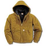 CARHARTT J140-BRN XXL REG Men's Brown Cotton Hooded Duck Jacket size 2XL