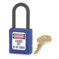 MASTER LOCK 406BLU Lockout Padlock,KD,Blue,1-3/4"H