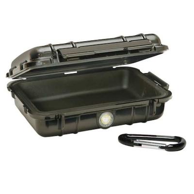 PELICAN 1020S Black Micro Case, 6.82"L x 4-3/4"W x 2.12"D