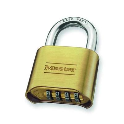MASTER LOCK 175 Combination Padlock, Body Height 1 1/2 in, Body Material Brass,