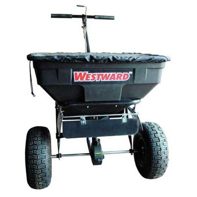 WESTWARD 4UHD1 125 lbs Cap Broadcast Spreader For Ice Melt, Fertilizer& Grass