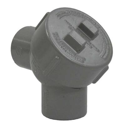 HUBBELL KILLARK Y-2 IMC Elbow, 3/4 in, Threaded, Aluminum, Powder Coated, Gray