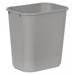 RUBBERMAID COMMERCIAL FG295600GRAY Rectangular Wastebasket, 7 gal, LLDPE, Open