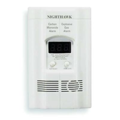 KIDDE KN-COEG-3 Carbon Monoxide and Gas Alarm, 85 dB at 10 ft, 120V AC, 9V,
