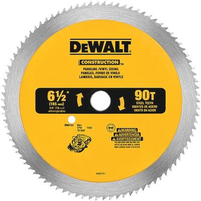 DEWALT DW9153 6-1/2" 90T Steel Saw Blade (Vinyl/Panneling)