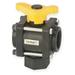 BANJO V150BL 1-1/2" FNPT Polypropylene Ball Valve 3-Way, Body Style: Inline