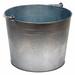 ZORO SELECT BKT-GAL-500 5 gal Round Tapered Bucket, Silver, Steel