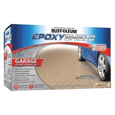 RUST-OLEUM 251966 120 fl oz Garage Floor Kit, Gloss Finish, Tan, Water Base