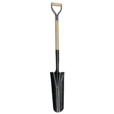WESTWARD 4LVR8 Drain Spade Shovel, 14 ga Not Applicable Blade, Steel Blade,