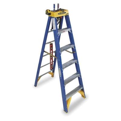WERNER OBCN06 6 ft Fiberglass Stepladder, 375 lb Capacity