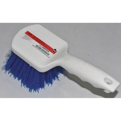 TOUGH GUY 3NB55 3 in W Scrub Brush, Medium, 5 in L Handle, 3 in L Brush, Blue,