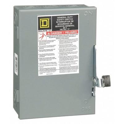 SQUARE D DU322 Nonfusible, Safety Switch, General Duty, 240 V, 3PST, NEMA 1