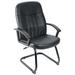 ZORO SELECT 6GNN5 BlackGuest Chair,25 1/2"W26"L41"H,Fixed,LeatherSeat