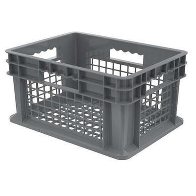AKRO-MILS 37208GREY Vented & Stackable Straight Wall Storage Container, 6.7