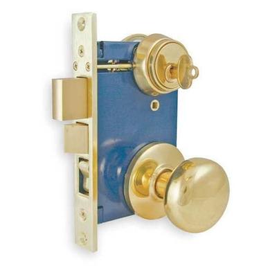 ZORO SELECT 1TPZ3 Knob Lockset, Mechanical, Mortise, Entrance