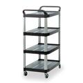 RUBBERMAID COMMERCIAL FG409600BLA Plastic Dual-Handle Utility Cart with Lipped