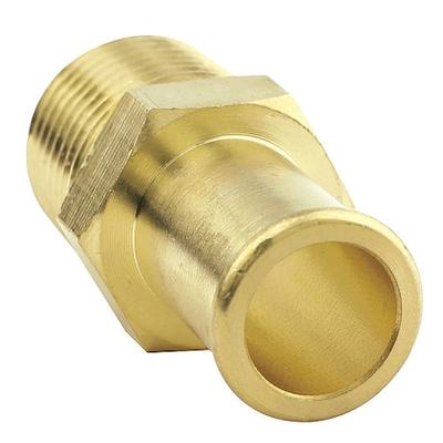 ZORO SELECT 6AFJ3 Hose Barb, 5/8 In Barb, 1/2 In MNPT, Brass, Hex Head Size:
