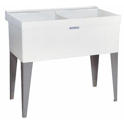 MUSTEE 27F Utility Sink, 34 in H x 40 in W x 24 in L, Floor Mount, 1-1/2 in