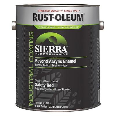 RUST-OLEUM 210493 Interior/Exterior Paint, Glossy, Water Base, Safety Red, 1 gal