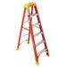 WERNER 6206 Fiberlgass Stepladder, 6 ft Ladder Ht, 5 Steps, 300 lb, 41 1/4 in