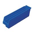 AKRO-MILS 30048BLUE Shelf Storage Bin, 17 7/8 in L, 4 1/8 in W, 6 in H, Blue,