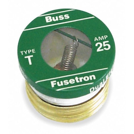 EATON BUSSMANN T-3-2/10 Plug Fuse, 3.20A, 10kA at 125V AC, 4 PK