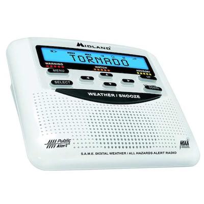 MIDLAND RADIO WR-120B Table Top Weather Radio,White