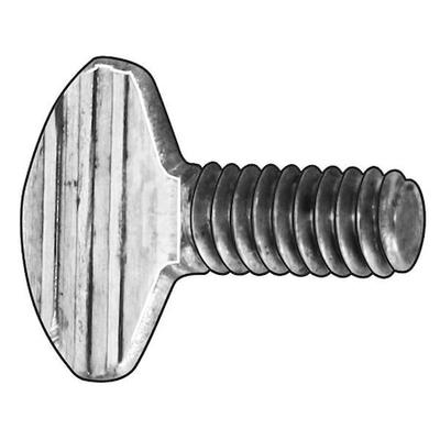 ZORO SELECT TSI-100075P0-025P Thumb Screw, #10-24 Thread Size, Spade, Zinc