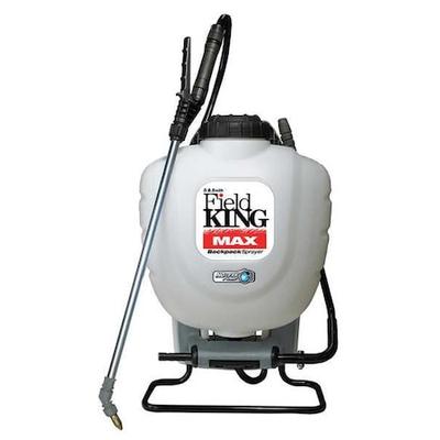 FIELD KING 190348 4 gal Backpack Sprayer, Poly, 50 in L Hose, 150 PSI, Fan/