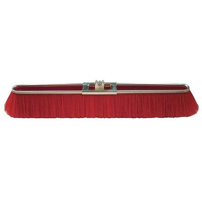 TOUGH GUY 12L034 24 in Sweep Face Push Broom Head, Soft, Synthetic, Red