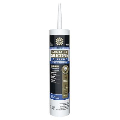 GE 2733730 Silicone Sealant, 10.1 oz, Cartridge, Whites, Silicone Base,