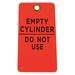 ZORO SELECT 8AD20 Tag, Empty Cylinder, Red,PK25