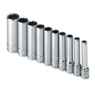 SK PROFESSIONAL TOOLS 4950 1/4" Drive Socket Set SAE 10 Pieces 3/16 in to 9/16