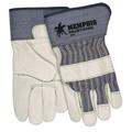 MCR SAFETY 1935XL Leather Palm Gloves,Cowhide,White,XL,PR