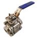 ZORO SELECT G-S3P2K-50 1/2" FNPT Stainless Steel Ball Valve Inline