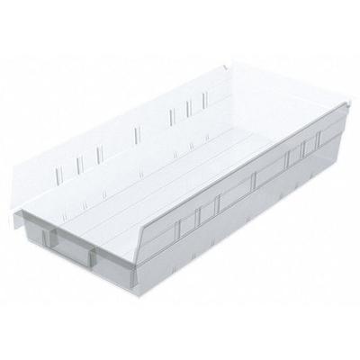 AKRO-MILS 30158SCLAR Shelf Storage Bin, Plastic, Clear, 4 in H, 8 1/8 in W, 17