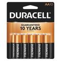 DURACELL MN1500B10Z Duracell CopperTop AA Alkaline Battery, 10 PK