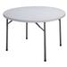 ZORO SELECT 12F628 Round Folding Table, 60" dia. W, 29" H, Blow Molded