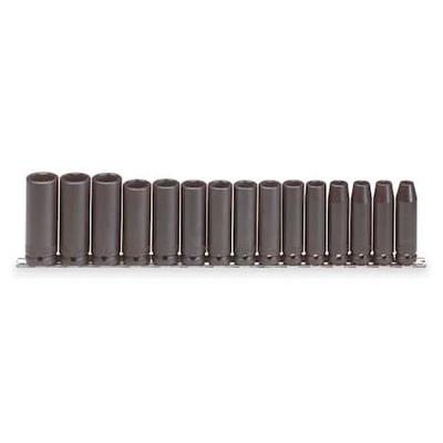 PROTO J74214 1/2" Drive Deep Impact Socket Set, Metric, 15 pcs