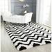Black/White 48 x 0.5 in Area Rug - Safavieh Barcelona Shag Hand-Tufted Wool Black/Ivory Area Rug Polyester/Cotton | 48 W x 0.5 D in | Wayfair