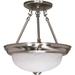 Nuvo Lighting 60200 - 2 Light Brushed Nickel Alabaster Glass Shade Ceiling Light Fixture (60-200)