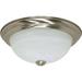 Nuvo Lighting 60197 - 2 Light 11" Round Brushed Nickel Alabaster Glass Shade Ceiling Light Fixture (60-197)