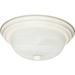 Nuvo Lighting 60221 - 2 Light 11" Round Textured White Alabaster Glass Shade Ceiling Light Fixture (60-221)