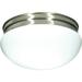 Nuvo Lighting 60406 - 2 Light 12" Round Brushed Nickel White Mushroom Glass Shade Ceiling Light Fixture (60-406)
