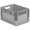 SSI SCHAEFER ELB6220.GY1 Straight Wall Container, Gray, Polypropylene, 24 in L,