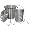 Carolina Cooker 28 Qt. Aluminum Fry Pot / Stock Pot With Lid Cast Iron & Cooking Supplies