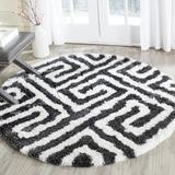 Gray/White 60 x 0.5 in Area Rug - Mercer41 Janitra Hand-Tufted Graphite/White Area Rug Polyester/Cotton | 60 W x 0.5 D in | Wayfair