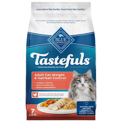 Blue Buffalo Tastefuls Weight & Hairball Control Chicken Adult Dry Cat Food, 7 lbs.